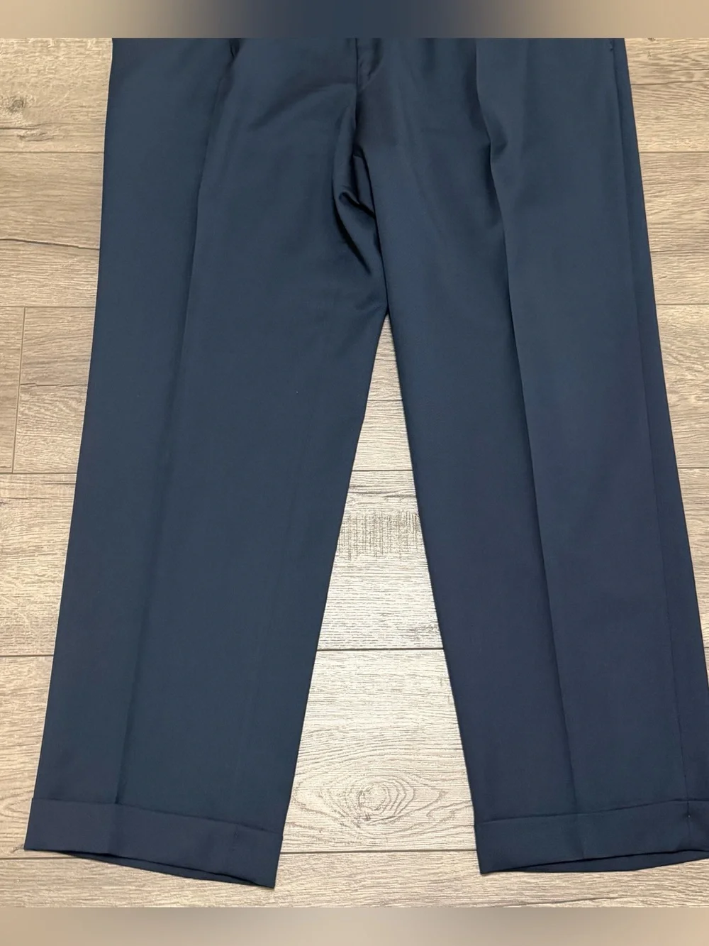 CANALI 100% Wool Pleated Cuffed Dress Pants Trousers Mens Navy Blue IT 54 US 37